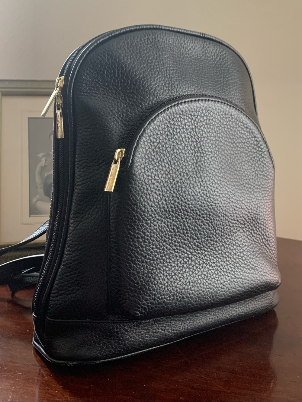 Flawed MUSKA Milano Black Leather Backpack — Y2K Style